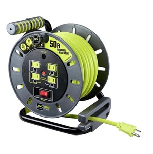 Masterplug 50 Extension Cord Reel with Wall Mount & 125V Sockets, $70 Retail - Brand New