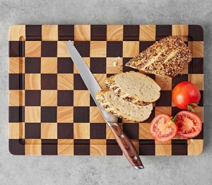 Members Mark Checkered Wooden 18 Cutting Board - Brand New
