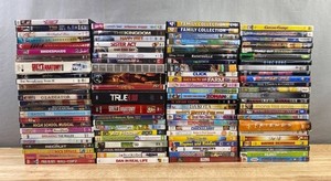 100 DVD Movie and TV Collection - Shawshank Redemption, Gladiator, Ratatouille, Harry Potter, Friends, Stuart Little, Disneys Lion King, Greys Anatomy, The Office, Baby Einstein, Shaun of the Dead, Family Guy, Forrest Gump, Etc.&nbspC