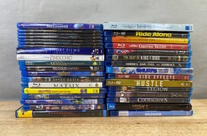 34 Blu-Ray Movie Collection - Harry Potter, After Earth, The Matrix, Disney Megamind, Pinocchio, The Little Mermaid, The Twilight Saga, Sid Effects, Hustle, Legion, Downtown Abbey, Courageous, Hellboy II, Christmas Vacation, Etc.&nbspC