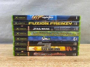8 Original Xbox Video Games - 007, Star Wars, SpongeBob, Midnight Club, Delta Force, The Sims, Fuzion Frenzy, MLB SlugFest&nbspC