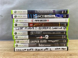 10 Xbox 360 Video Games - Darksiders, Dance Central, FIFA Soccer, The Beatles Rock Band, Call of Duty, Call of Juarez, LEGO Indiana Jones, Etc.&nbspC