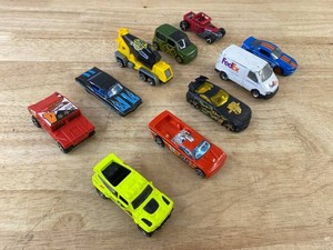 Assorted Die-Cast Toy Vehicles - FedEx Van, Cement Mixer, Monster Truck, SUV, Etc., 10 Total&nbspC