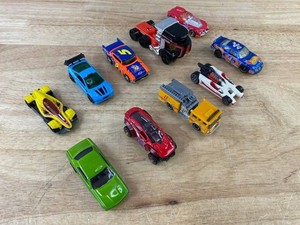 Assorted Die-Cast Toy Vehicles - Sports Cars, Fire Truck, Hot Wheels, Semi, Etc., 10 Total&nbspC