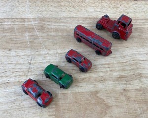Vintage Die-Cast Toy Vehicles - Cars, Bus &amp Fire Truck, 5 Total&nbspC