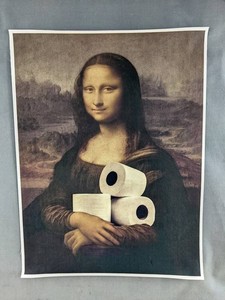 Funny Bathroom Mona Lisa Toilet Paper Canvas Poster 12 x 16 - Brand New
