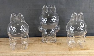 Clear Plastic Bunny Display Boxes, 3 Total - Brand New