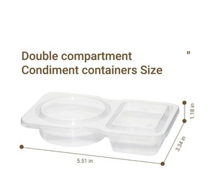 Seodon Double Compartment Snack or Condiment Dipping Containers, 20-Pack - Brand New
