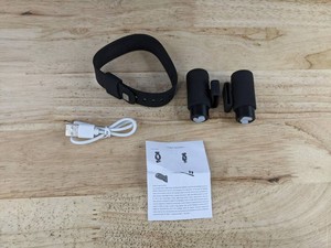 Rechargeable Clip-On Flashlights, 2 Total, With Silicone Wristband - Brand New
