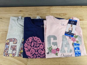 GAP Kids Girls Short Sleeve T-shirts Pink, Blue, Grey, Size L 1012, 3 Total - Brand New