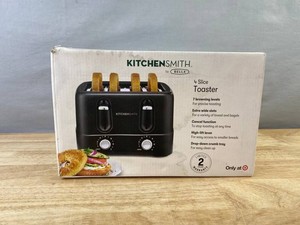 KitchenSmith by Bella 4 Slice Toaster, Black - Brand New
