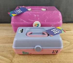 Caboodles Pink 13 Cosmetic Carry Case and Caboodles Pink &amp Blue 9 Cosmetic Carry Case - Brand New&nbspB