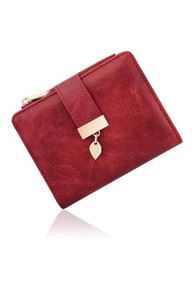 Pebbled Leather Zip-Around Wallet With Wrist Strap, Red - Brand New&nbsp