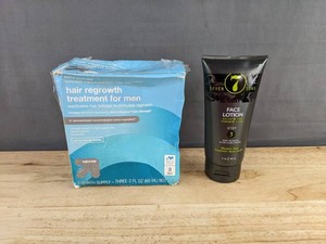 Up &amp Up Hair Regrowth Treatment for Men, 3 Month Supply, &amp Seven Sons Face Lotion 5 oz - Brand New&nbspB