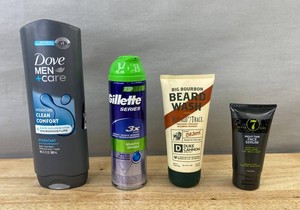 Dove Men &amp Care Body Wash, Gillette Series 3X Shave Gel, Duke Cannon Beard Wash &amp Seven Sons Night Face Serum - New&nbspB