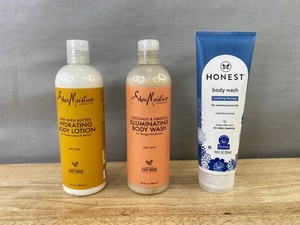 SheaMoisture Raw Shea Butter Body Lotion, SheaMoisture Illuminating Body Wash &amp Honest Soothing Therapy Body Wash - New&nbspB
