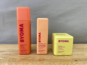BYOMA Skincare Brightening Toner, Moisturizing Gel Sunscreen, and Melting Balm Cleanser - New&nbspB