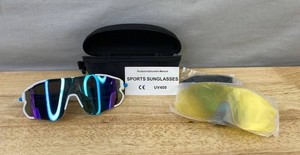 Sports Sunglasses With 2 Lens Sets & Case - Brand New
