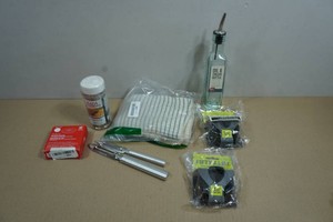 Assorted Kitchen - Towel, Peelers, Oil Bottle