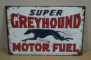 Vintage Style Metal Sign - Greyhound Motor Fuel