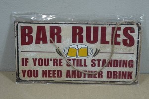 Novelty Wood Sign - Bar Rules