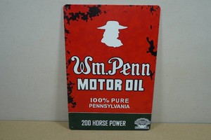 Vintage Style Metal Sign - WM Penn Motor Oil