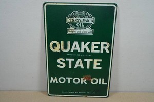 Vintage Style Metal Sign - Quaker State Motor Oil
