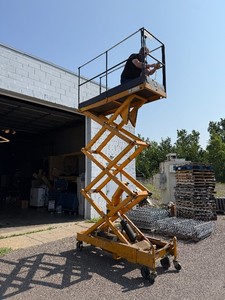Pac Craft 110V Electric Scissor Lift - 15 Foot Max Platform Height
