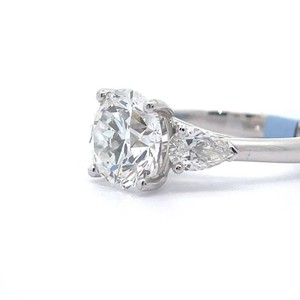 NEW! 3.50 Carat Diamond Round & Pear Three-Stone Ring in 14k White Gold; $5,250 Retail *VIDEO*