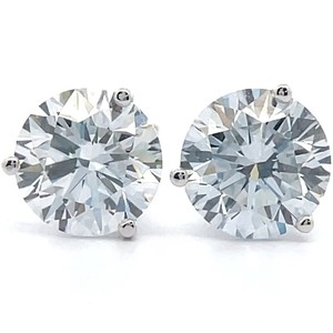 NEW 2.72 Carat Diamond 3-Prong Martini Solitaire Stud Earrings in 14k White Gold $2,375 Retail VIDEO