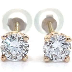 NEW 0.50 Carat Diamond Solitaire Stud Screw Back Earrings in 14k Yellow Gold VIDEO