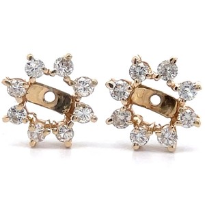 0.15 Carat Natural Diamond Star Stud Earring Jackets in 14k Yellow Gold VIDEO