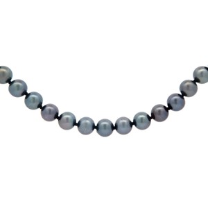 Black Tahitian Cultured Pearl Single Strand Necklace w 14k Gold Plunger Clasp VIDEO