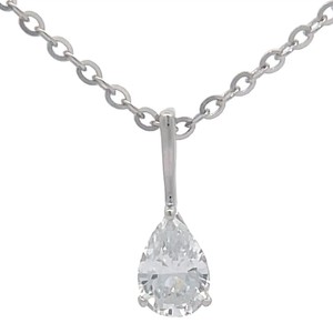 0.25 Carat Pear-Shaped Solitaire Pendant Necklace VIDEO
