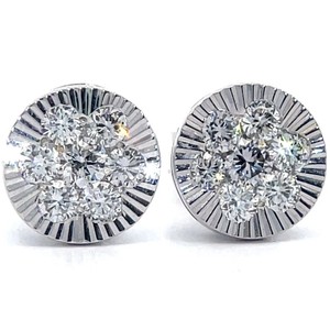 0.80 Carat Diamond Flower Stud Miracle Illusion Stud Earrings VIDEO