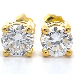 1 Carat Diamond Round Four-Prong Solitaire Stud Earrings VIDEO
