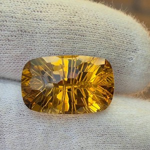 20.70 Carat Natural Citrine with Honeycomb Fantasy Cut Retail Value $1,553 VIDEO