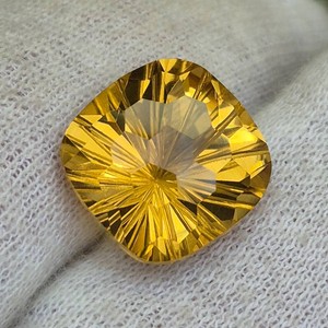 9.40 Carat Natural Citrine with Fancy Honeycomb Cut Retail Value $705 VIDEO