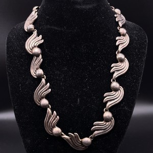 Vintage Taxco Modernist Wave Link Necklace in Sterling Silver Pre-Owned Retail $750 VIDEO
