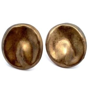 Designer Alice Kuo Hammered Dome Earrings in Sterling Silver with Overlay Pre-Owned Retail $350 VIDEO