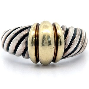 Designer David Yurman Cable Ring in Sterling Silver & 14K Yellow Gold Pre-Owned Retail $1250 VIDEO