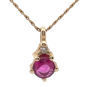 Ruby Pendant Estate Necklace in 14K Yellow Gold VIDEO