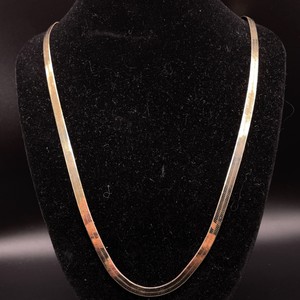 Sterling Silver Gold-Plated Herringbone Necklace, 22  Sleek Classic Style