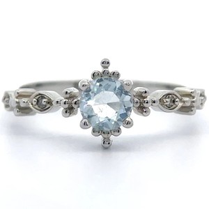 Natural Aquamarine & Diamond Accent Ring in Sterling Silver VIDEO