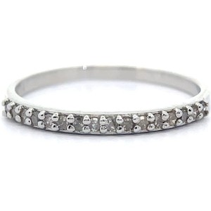Natural Diamond Band Ring in Sterling Silver VIDEO
