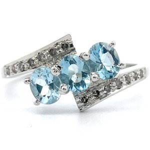 Blue Gemstone & Natural Diamond Accent Ring in Sterling Silver VIDEO