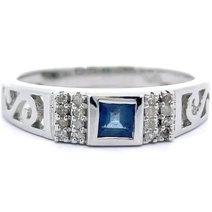 Blue Spinel & Natural Diamond Accent Ring in Sterling Silver VIDEO