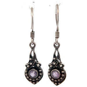 Amethyst Drop Earrings in Sterling Silver VIDEO