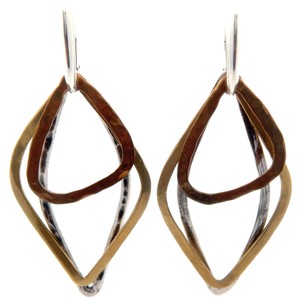 Mixed Metal Dangle Earrings in Sterling Silver, Brass & Copper VIDEO
