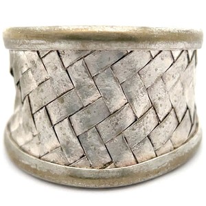 Wide Woven Sterling Silver Band Estate Ring VIDEO